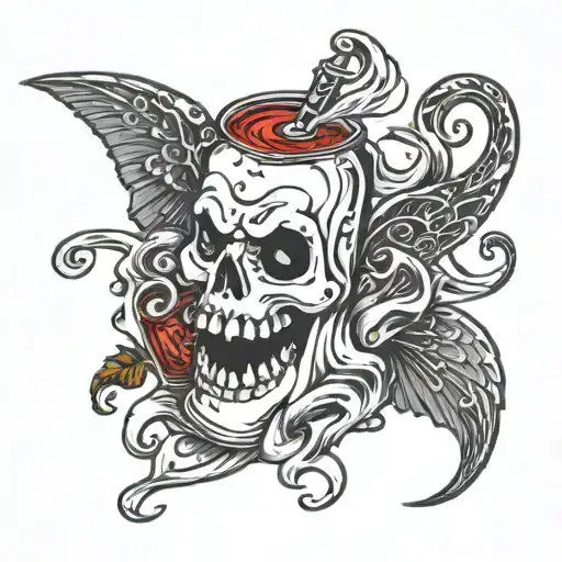 ghost with Diet Coke  tattoo design idea