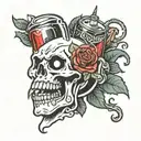 ghost with Diet Coke  tattoo design idea