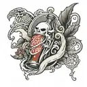 ghost with Diet Coke  tattoo design idea