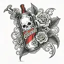 ghost with Diet Coke  tattoo design idea