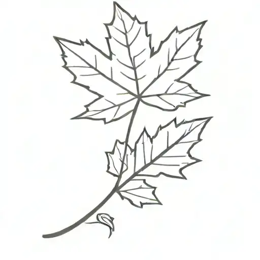 maple leaf with a french beret on top hat tattoo design idea