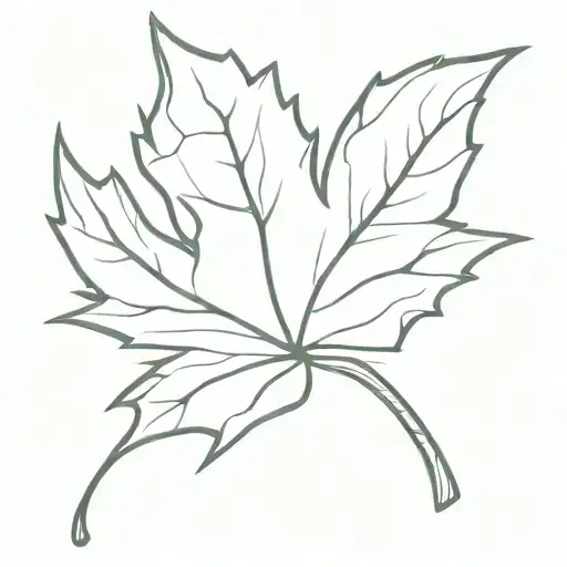 maple leaf with a beret on top hat tattoo design idea