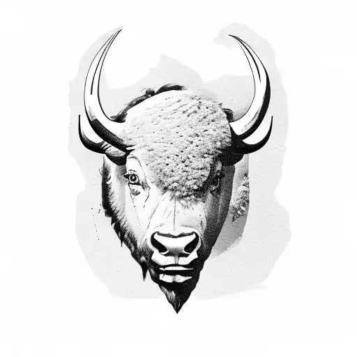 A buffalo wearing a Buffalo Bills helmet tattoo design idea