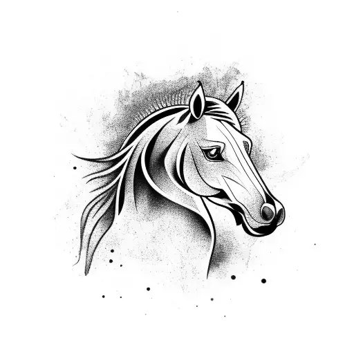 Tribal horse head tattoo with heavy draft stallion Stock Vector | Adobe  Stock