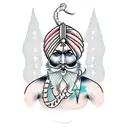 sikh warrior muscular tattoo design idea