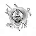 sikh warrior muscular tattoo design idea