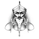 sikh warrior muscular tattoo design idea