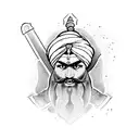 sikh warrior muscular tattoo design idea