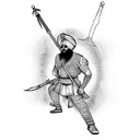 sikh warrior muscular tattoo design idea