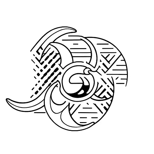 sun and crescent moon with letter R next to the moon  tattoo design idea