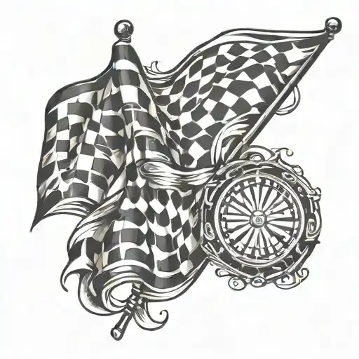checkered flag design tattoo design idea