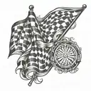 checkered flag design tattoo design idea
