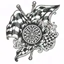checkered flag design tattoo design idea
