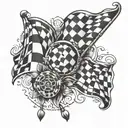 checkered flag design tattoo design idea