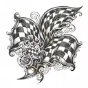 checkered flag design tattoo design idea