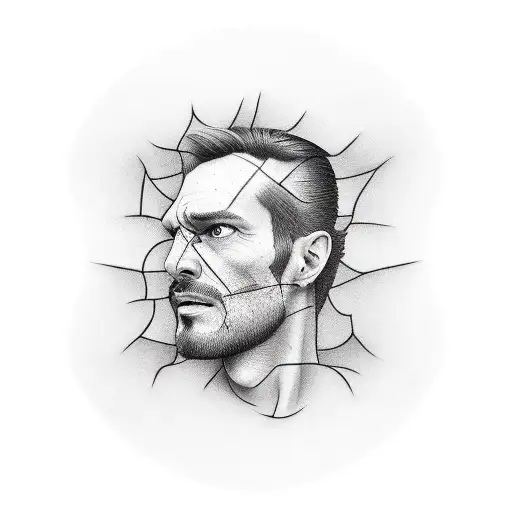 a man trapped in a box  tattoo design idea