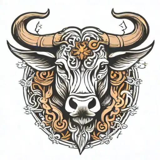 wise bull father taurus tattoo design idea