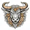 wise bull father taurus tattoo design idea