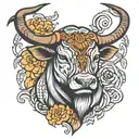wise bull father taurus tattoo design idea