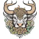 wise bull father taurus tattoo design idea