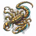 leo, scorpion, horoscope symbol tattoo design idea