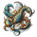 leo, scorpion, horoscope symbol tattoo design idea