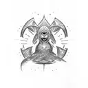 lights rays tattoo design idea