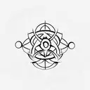 A minimalist tattoo of a Narcotics Anonymous symbol surrounded by ocean waves tattoo design idea
