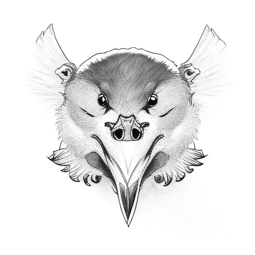 heron, otter and beaver tattoo design idea