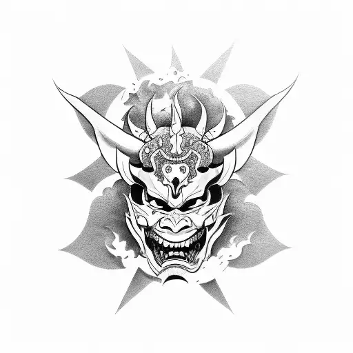 Hannya mask tattoo design idea