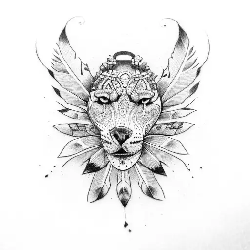 red indian tattoo design idea