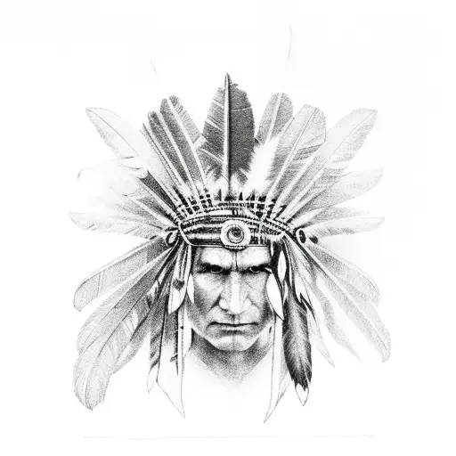 red indian tattoo design idea