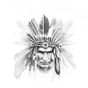 red indian tattoo design idea