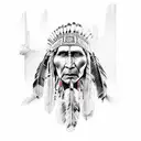 red indian tattoo design idea