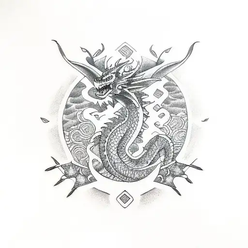 dragon haida  tattoo design idea