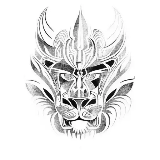 haida lion thunderbird  tattoo design idea