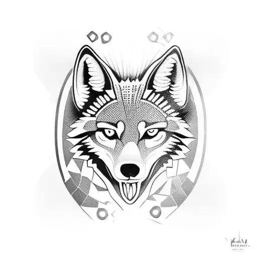 amistad y pasión por fútbol, que destaque un coyote y elementos de fútbol y camraderia tattoo design idea