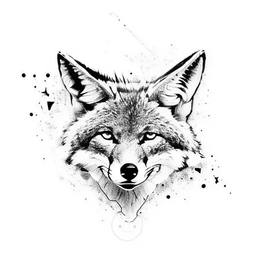 coyote con amistad, camaradería y pasión por fútbol tattoo design idea