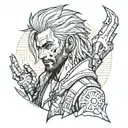 jhonny silverhand cyberpunk 2077 tattoo design idea