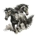 Black Stallion horse tattoo design idea