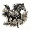 Black Stallion horse tattoo design idea
