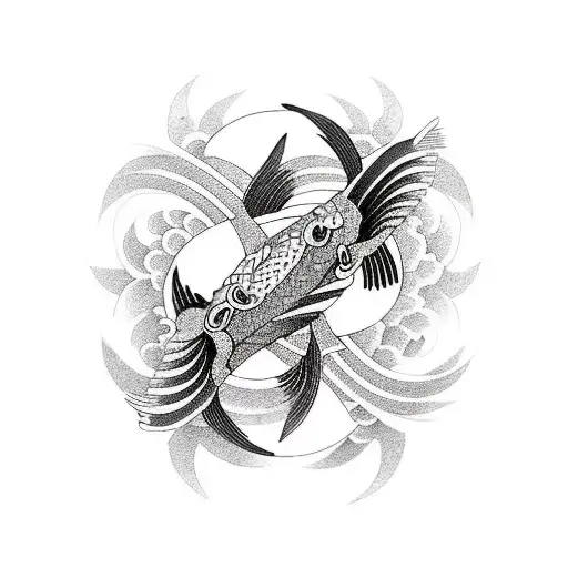 yin yang koi fish tattoo design idea