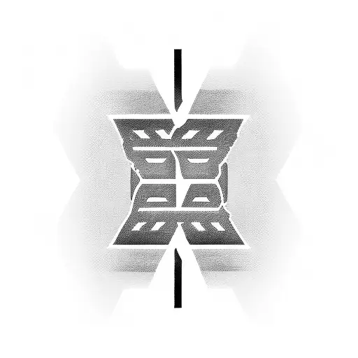 tattoo of a door hinge of an arm. the letters "spqr" underneath and 6 vertical lines like a barcode tattoo design idea