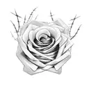 Barbed Wire and rose tattoo design idea