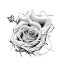 Barbed Wire and rose tattoo design idea