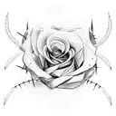 Barbed Wire and rose tattoo design idea