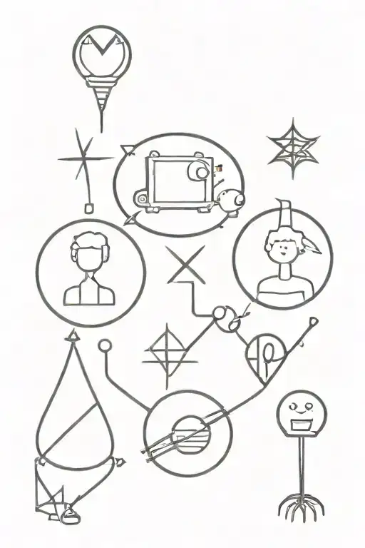 A tattoo inspired by your favorite TV shows like Friends and The Big Bang Theory, incorporating iconic symbols from each series in a minimalist style tattoo design idea