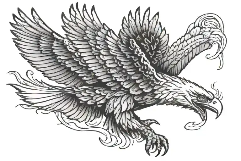 eagle soaring tattoo design idea