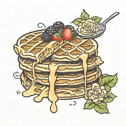 waffle pancakes   tattoo design idea