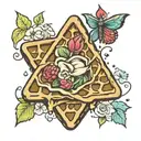 waffle butter tattoo design idea